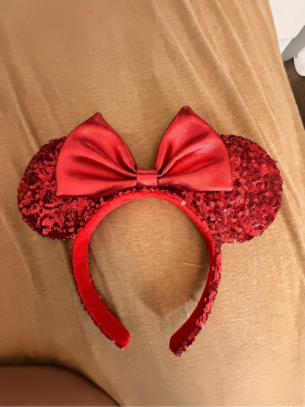 Red Sequin Minnie-Style Headband with Bow